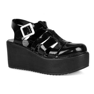 DISCO-02 Caged Jelly Platform Women's Sandals